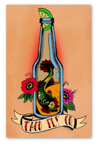 Bottled Up Taco Fly Co. Sticker by Jimmi Damone