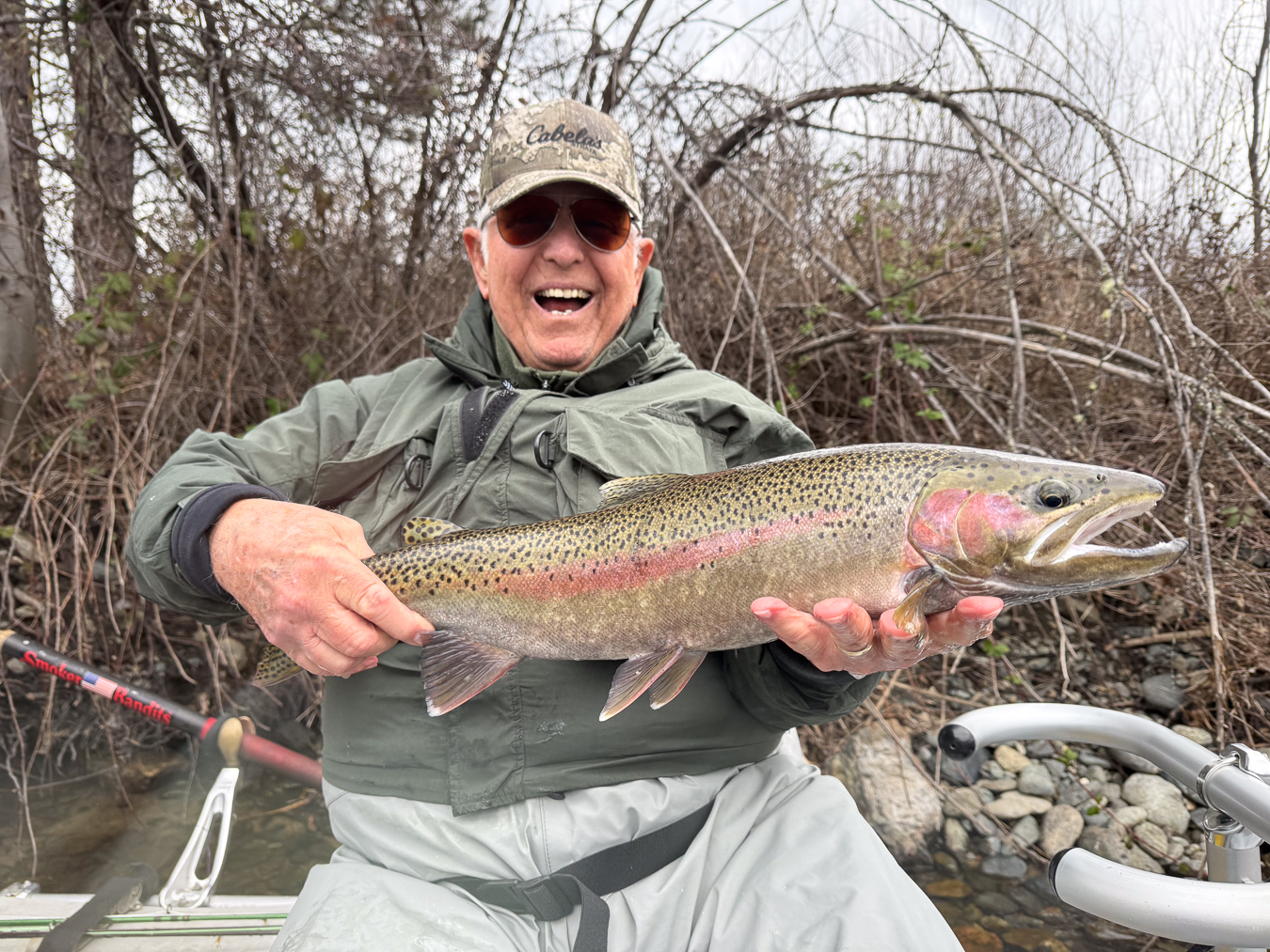 Man holding a steelhead