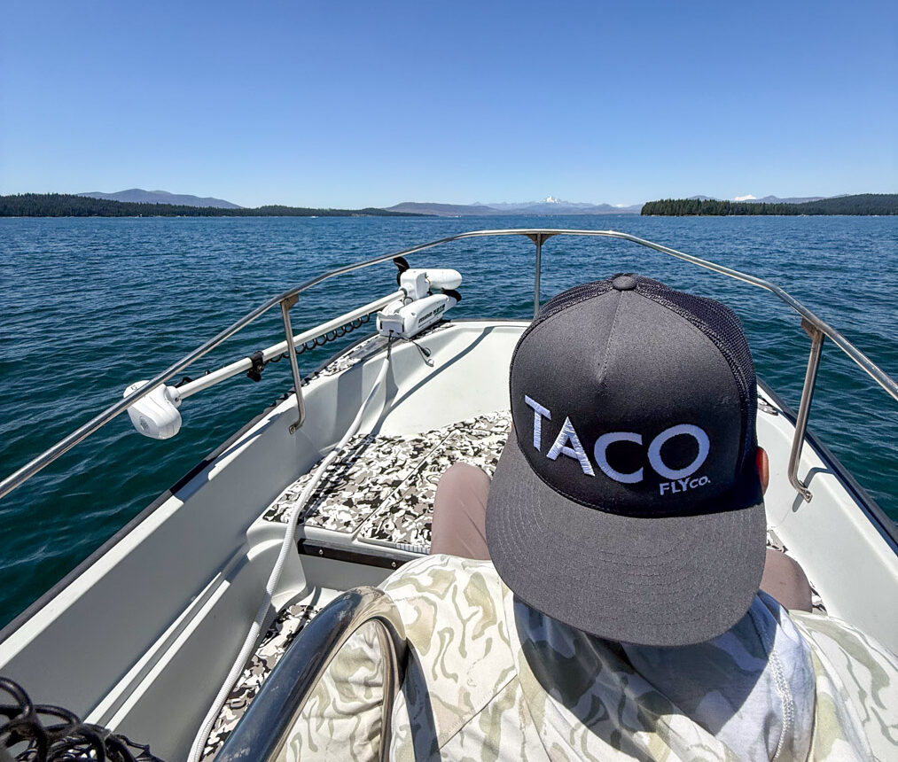 Rolling across Lake Almanor in a Boston Whaler during the hex hatch